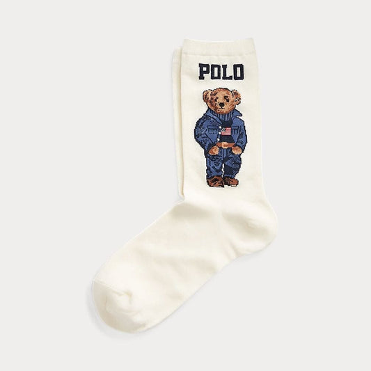 Ralph Lauren Polo Bear Crew Socken Edelherr Elfenbein 