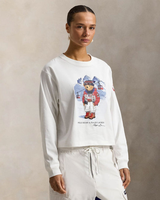 Ralph Lauren Team USA Polo Bear Langarm-T-Shirt Edelherr 