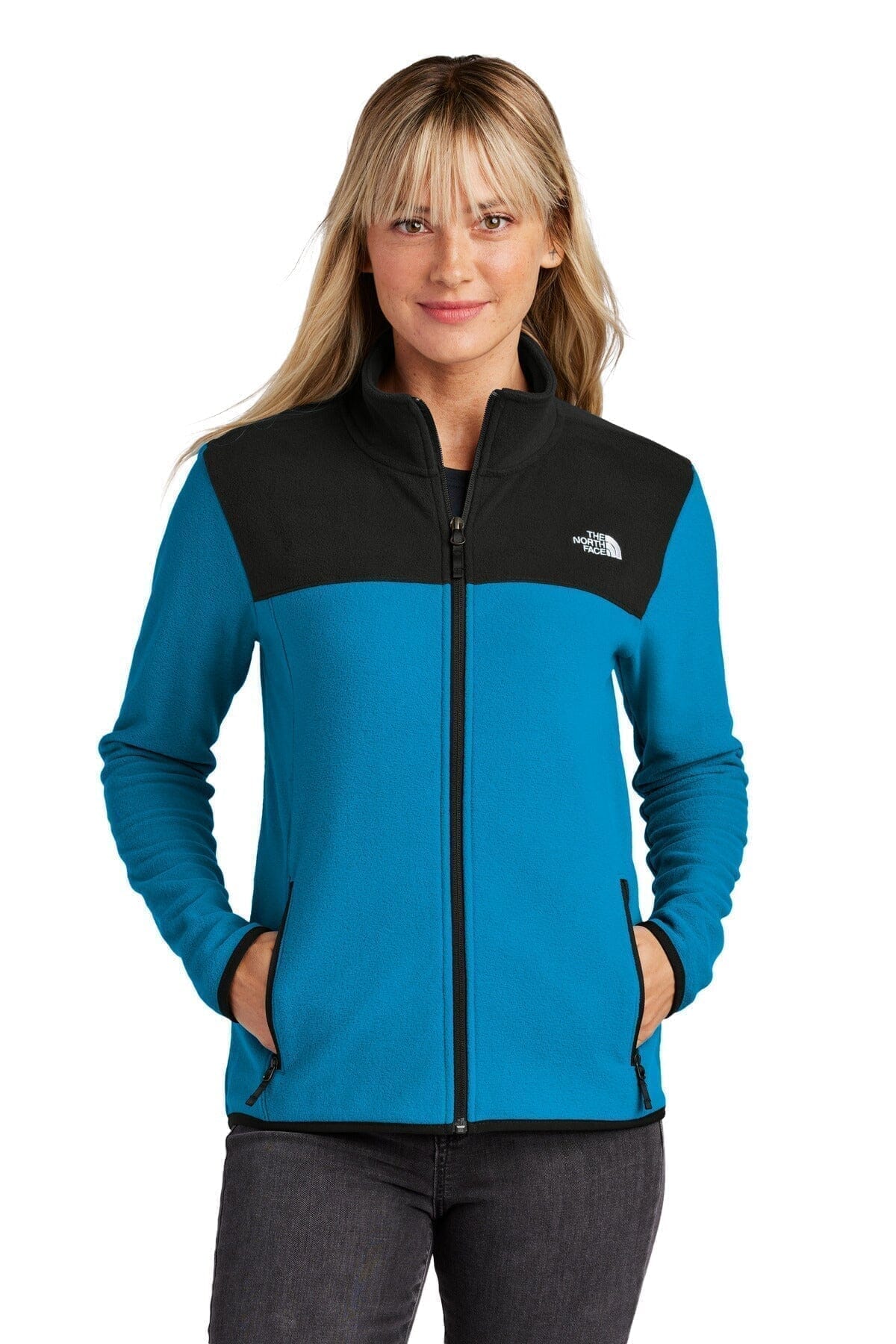 The North Face Damen-Fleecejacke „Glacier“ mit durchgehendem Reißverschluss Edelherr Hero Blue/ The North Face Black S 